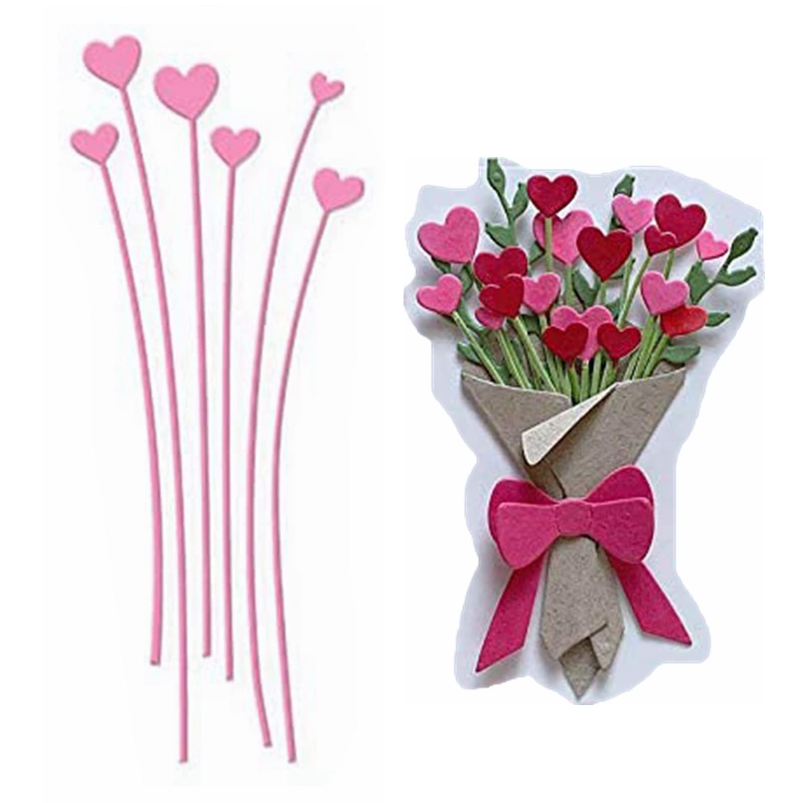 Heart Shape Flower Metal Cutting Die for Card Making Scrapbooking Handmade Paper Crafts Embossing Stencil Photo Album Decor DIY Seal Template