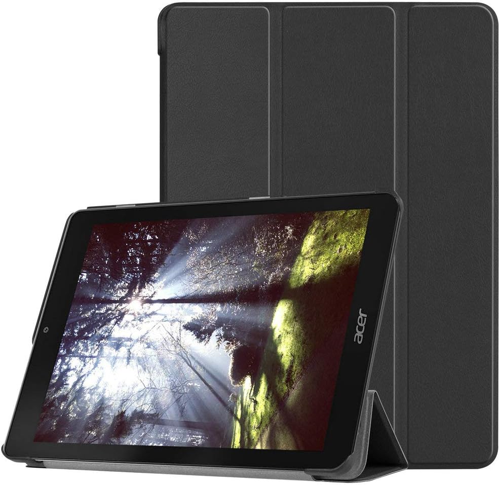 Kepuch Custer Case for Acer Chromebook Tab 10,Ultra-thin PU-Leather Hard Shell Cover for Acer Chromebook Tab 10 - Black