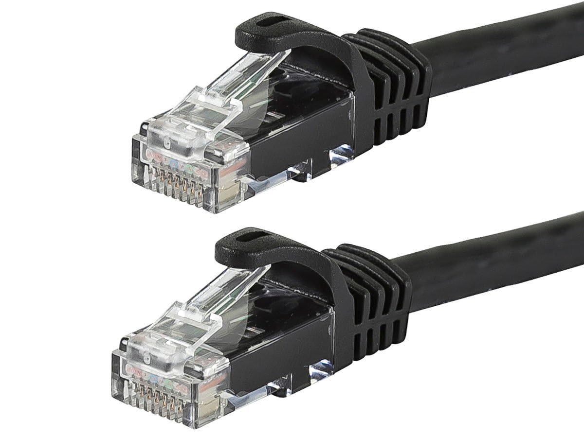 Monoprice Flexboot Cat6 Ethernet Patch Cable - Network Internet Cord - RJ45, Stranded, 550Mhz, UTP, Pure Bare Copper Wire, 24AWG, 20ft, Black