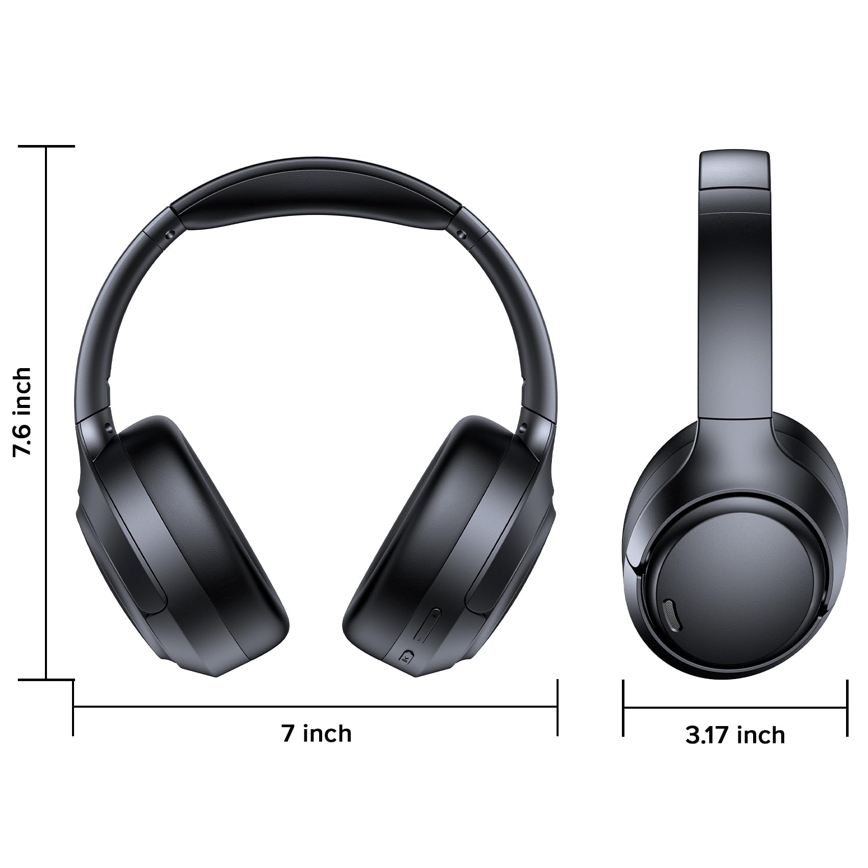 TAGRY Hybrid Active Noise Cancelling Headphones 120Hrs Playtime ENC Clear Call Mic Over Ear Wireless Bluetooth Headphones with Hi-Res Audio Comfort Earcups Low Latency ANC Headphone for Travel Game