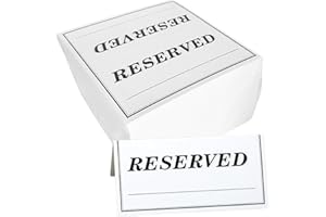 KNUPP CO. Reserved Sign with Name Line - Bulk 250 Pack Double Sided Disposable Paper Reserved Table Tent with Write In Name Line - Great for Weddings, Catering, Restaurants, and Businesses