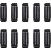 NiuBid 10 Pack 1/2 x 2 Inches Black Pipe Malleable Steel Nipples Fitting | DIY steampunk industrial vintage style for black malleable steel threaded nipples fitting and pipes projects.