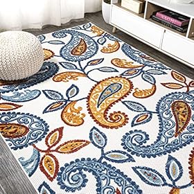 JONATHAN Y AMC102B-4 Julien Paisley High-Low Indoor Outdoor Area-Rug Bohemian Floral Easy-Cleaning High Traffic Bedroom… 61OcUkkE49L