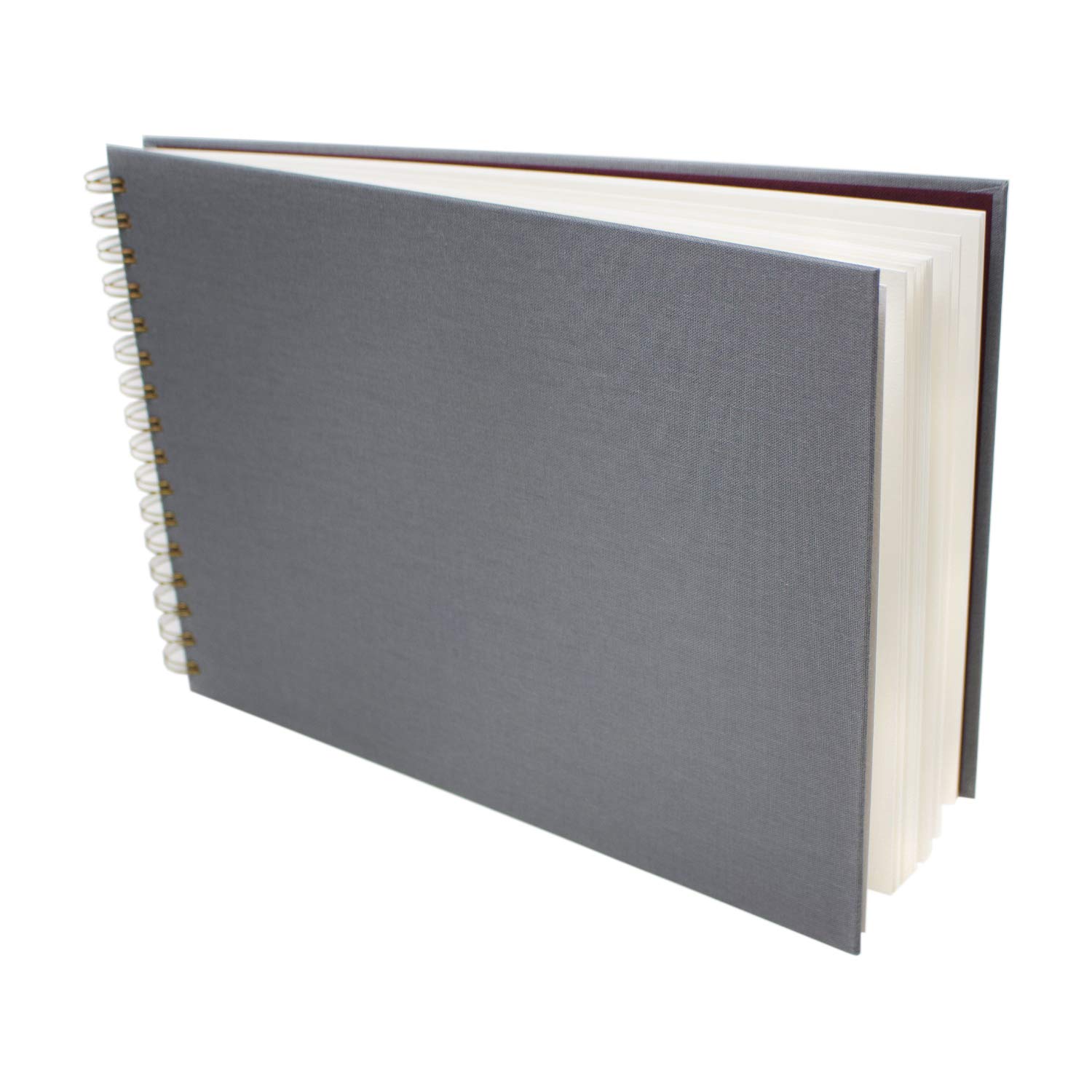 Artway – Spiral Bound A4 Sketchbook – Landscape - 60 Sides/30 Pages of 240gsm Paper – Premium Grey Hardback Sketchbook