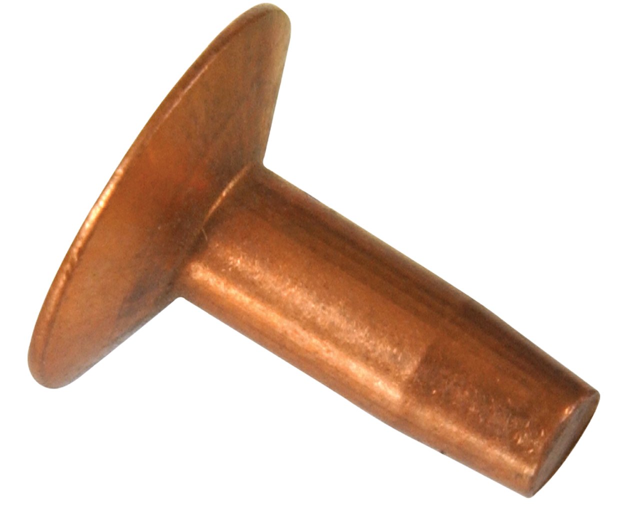 3/16 X 1/4 Inch Copper Solid Round Head Rivets - 1LB Pack (Approx 200 Pieces) Plain Finish