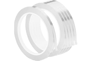 PATIKIL 1/4" Whiteboard Tape, 5 Pack Thin Dry Erase Tape for Graphic Chart Marking DIY Art, White