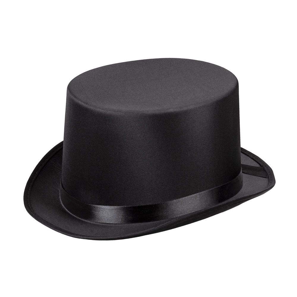 Boland Adult Satin Top Hat Victorian Style Ringmaster Magician Steampunk Cosplay Halloween Fancy Dress Accessory Adult, One Size (Black)