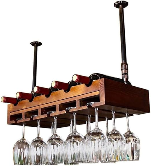 Unidad Barra Flotante De Techo Estantes Vino Bastidores Vino Pared