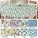 Collections Etc. Patterned Fitted Table Cover with Soft Flannel Backing and Durable Wipe-Clean Vinyl Construction