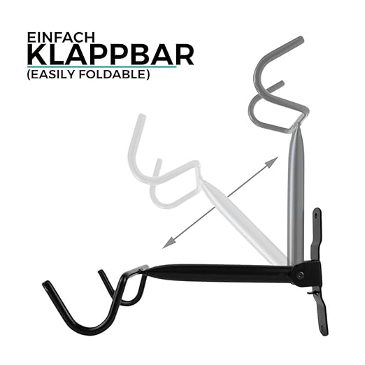 URBAN ZWEIRAD Fahrradhalter-Wandhalterung - klappbare Fahrradhalterung - platzsparende Fahrrad-Wandhalterung mit Rahmenschutz