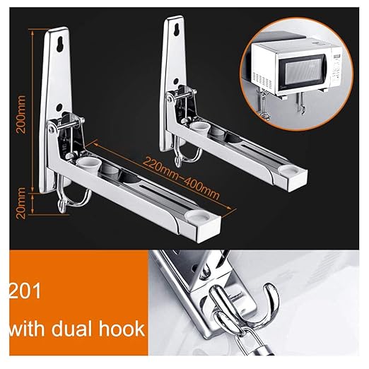 Soporte De Pared Retráctil Microondas Estante 201 Soporte Montaje ...