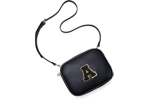 Viverte Birthday Gifts for 4 5 6 7 8 9 10 11 12 13 Year Old Girls Initial PU Leather Crossbody Bags for Girls