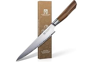 Purple Dragon Gyuto Chef Knife 7.5 Inch, German Vg10 Steel Ultra Sharp Kitchen Knife for Cutting Slicing, Meat Cleaver, Ergon