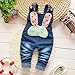 Kidscool Baby Cotton Denim Cute 3D Rabbit Decoration Soft Overalls
