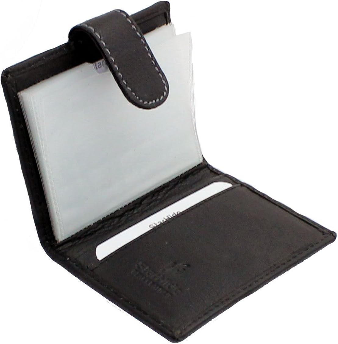 STARHIDE Minimalist Slim Cardholder Real Carbn Fibre Leather Credit Mini Card Case Walllet - 16 Card Sleaves (Red Black) - Image 5