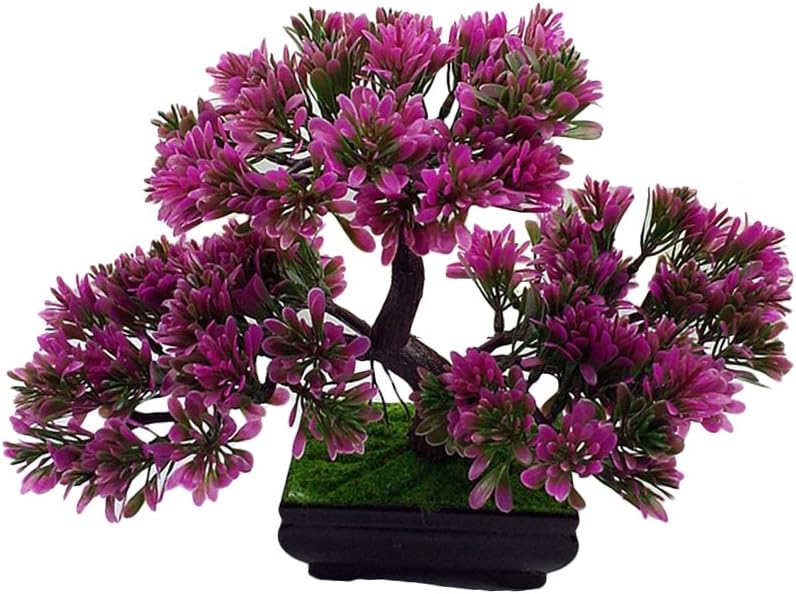 Nearly Natural Artificial Plants Greeting Guest Trees Bonsai Boy's Artificial Japanese Cedar Bonsai Tree Modern Home Decor (Pink)