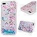 YOKIRIN iPhone 7 Plus iPhone 8 Plus Case, Crystal Soft Flexiable TPU Shell 3D Handmade Bling Sparkle Glitter Quicksand Flowing Liquid Cover Flower Butterfly