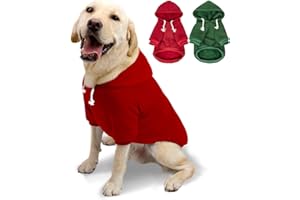 SEKUMDAN 2-Pack Dog Hooded Sweaters & Jackets - Soft Dog Clothes Hoodie for Small/Medium/Large Dogs & Cats | All-Season Comfort & Fit, Stylish Pet Shirts Apparel & Accessories (Wine red, Dark Green, XX-Large)