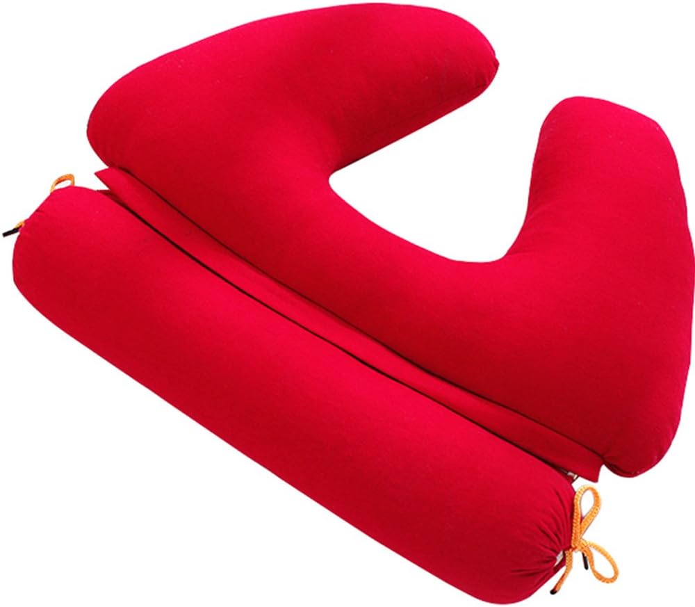 ZZ Lighting 2 in 1 Buckwheat Hull Cylinder Neck Pillow and