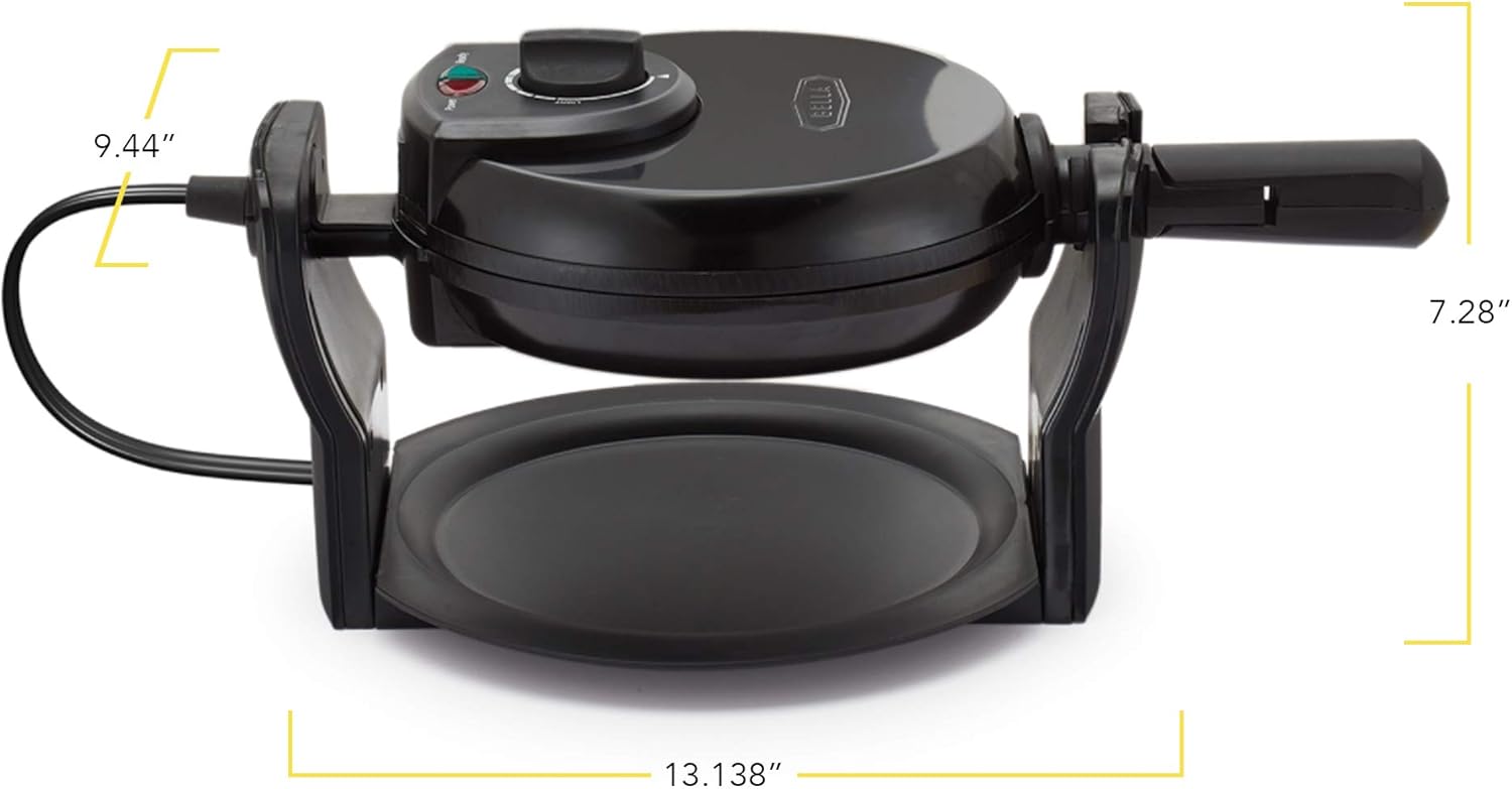 BELLA (13591) Classic Rotating Non-Stick Belgian Waffle Maker with Removeable Drip Tray, Black: Electric Waffle Irons: Kitchen & Dining