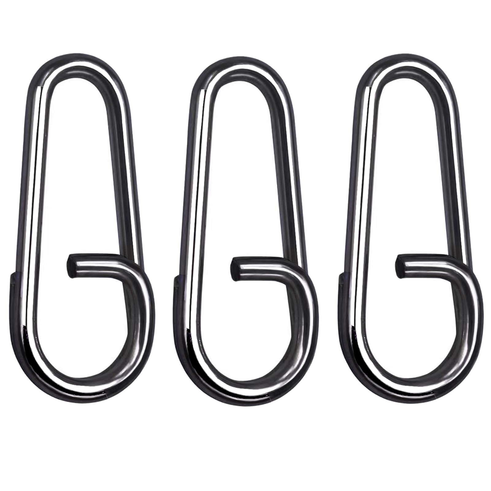 9Tong Stainless Steel Fishing Snap Saltwater High Strength Snap Swivels Freshwater Oval Split Fishing Snaps Swivels Black Nickel 50pcs 106lb