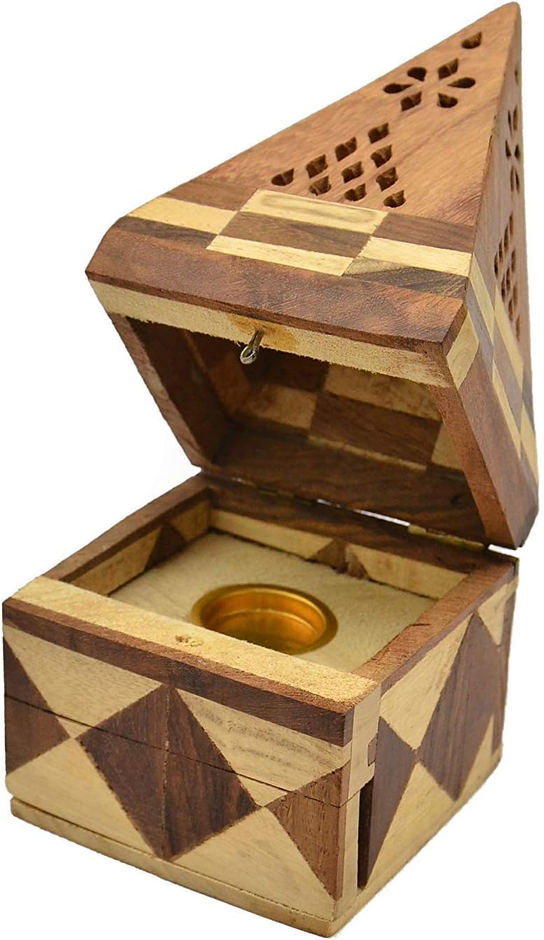 Puckator Temple Incense Cone Burner - Jointed Wood 16cm x 7cm