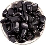 Hisredsun Black Decorative Stones 2.1 lb 0.4-1 in River Gravel