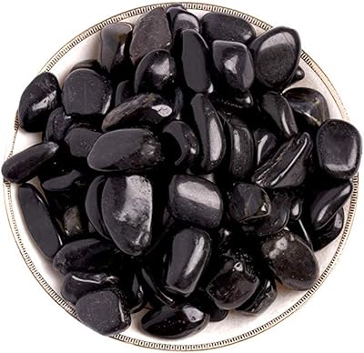 Hisredsun Black Decorative Stones 2.1 lb 0.4-1 in River Gravel
