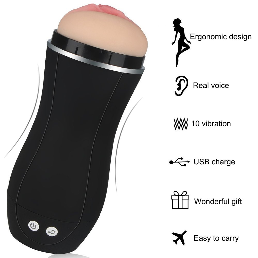 Fondlove Masturbatoren Sexpielzeug für Männer 3D Masturbieren Cup mit Realistische Muschi Vagina 10 Vibrationsmodi