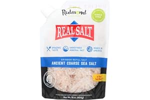 Redmond Real Sea Salt - Natural Unrefined Gluten Free Coarse, 16 Ounce Pouch (1 Pack)