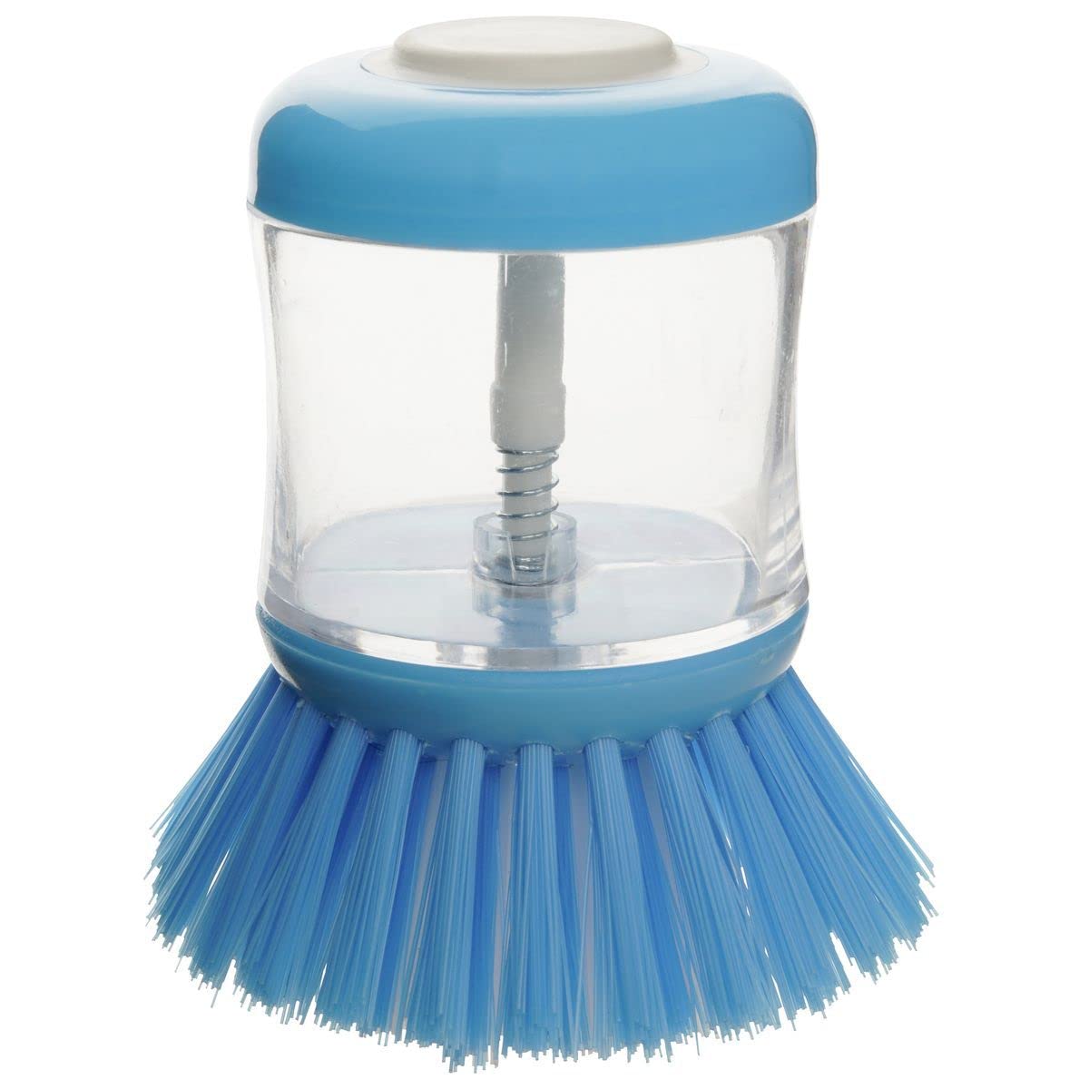 Fackelmann 41576 Washing Up Brush, Washing Up Brush with Reservoir for Dishes and Dishes, Plastic, Blue, 8 x 7 x 5 cm