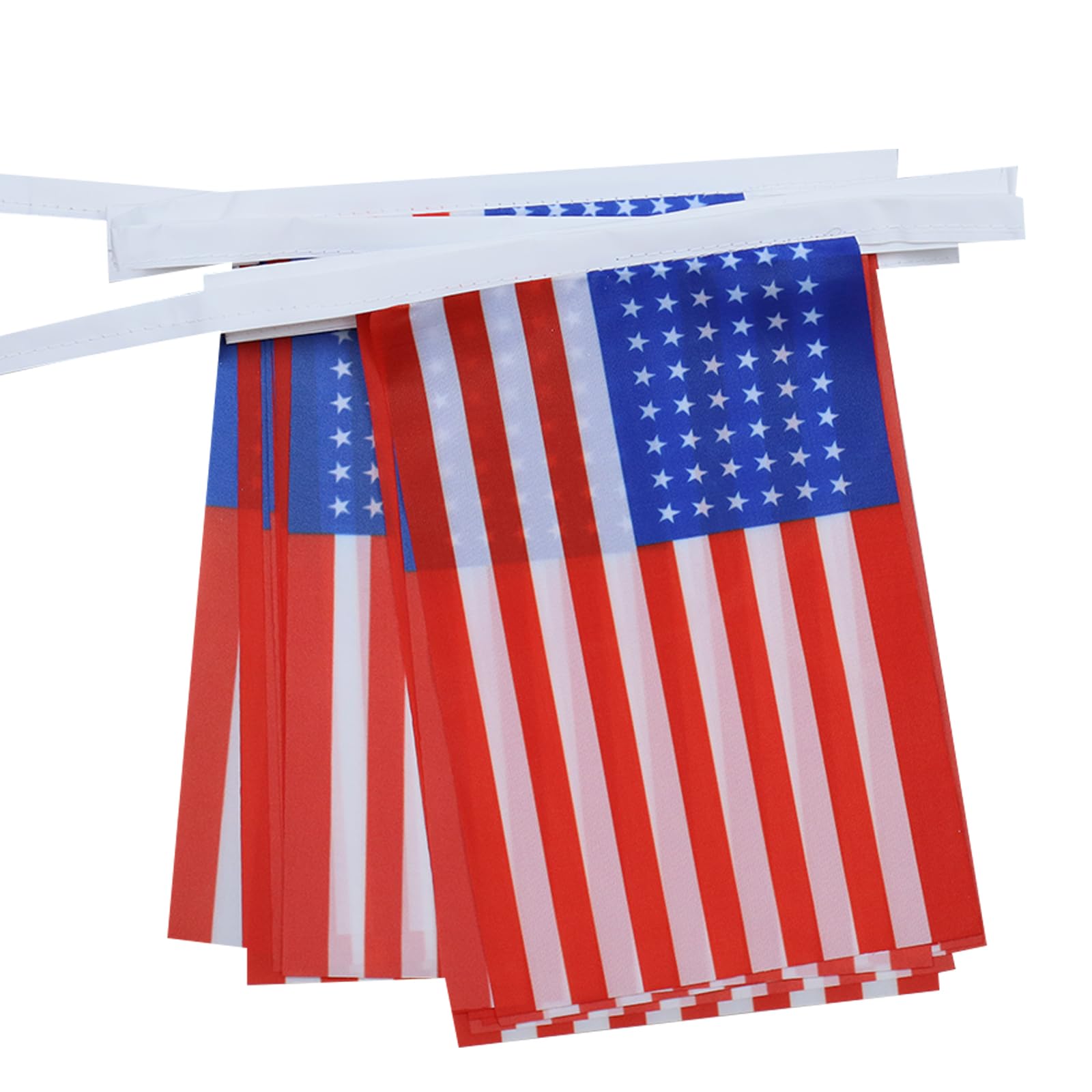 AZ FLAG USA 48 stars Bunting Flag, 20 Ft Garland 20 Small American Flags 8'' x 6'', 100% Polyester String Pennant, 6 meters