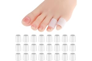 WY LIGHTING LEVEL 24 Pcs Silicone Toe Sleeves, Soft Gel Protector Toe Cushions Cuttable Pinky Toe Sleeves Protectors Corn Protectors Toe Tube Pads for Hammer Toe Stubbed Toe Corns Calluses Protect