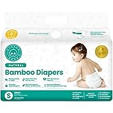 Little Toes Patented Natural Disposable Viscose Diapers ǀ Day and Overnight Diapers ǀ Sustainable | Size 1 Small | 36 Pack