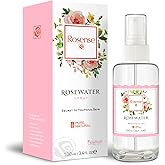 Rosense Glass Bottle Rosewater Hydrating Facial Toner/Rose Water Face Mist 3.4 Oz