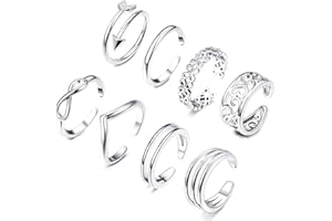 KOHOTA 12PCS 18K Gold Plated Adjustable Toe Rings for women Summer Beach Open Toe Rings Set Flower Arrow Tail Pinky Band Rings Barefoot Foot Jewelry