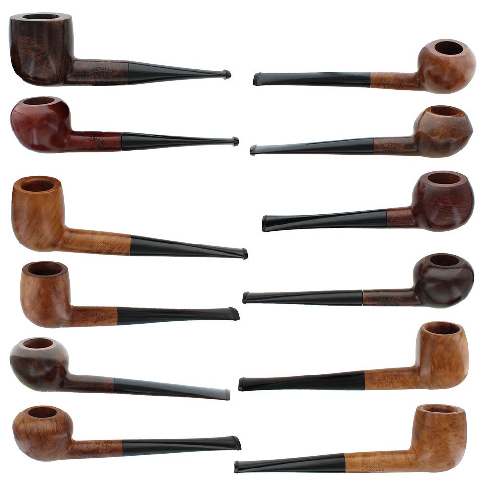 Pascal Piazzolla Briar Smoking Pipes - Assorted 12 Pack