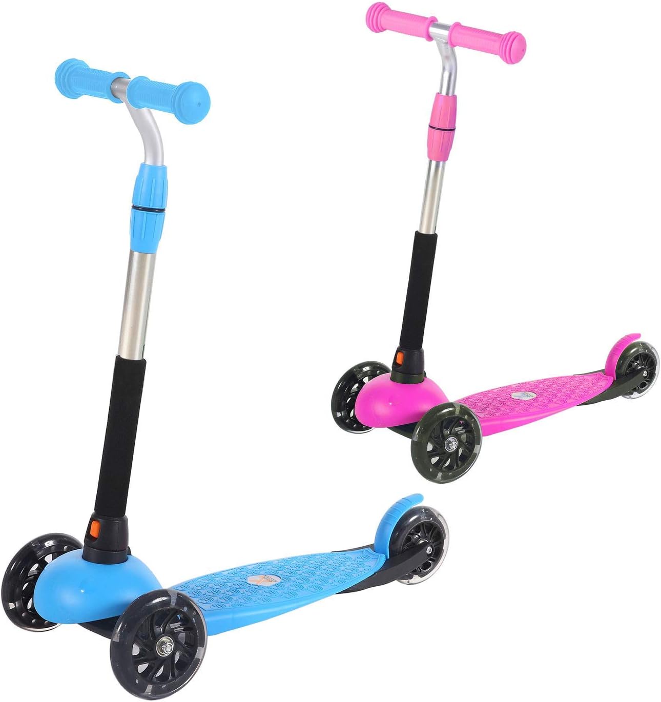 pink and blue scooter