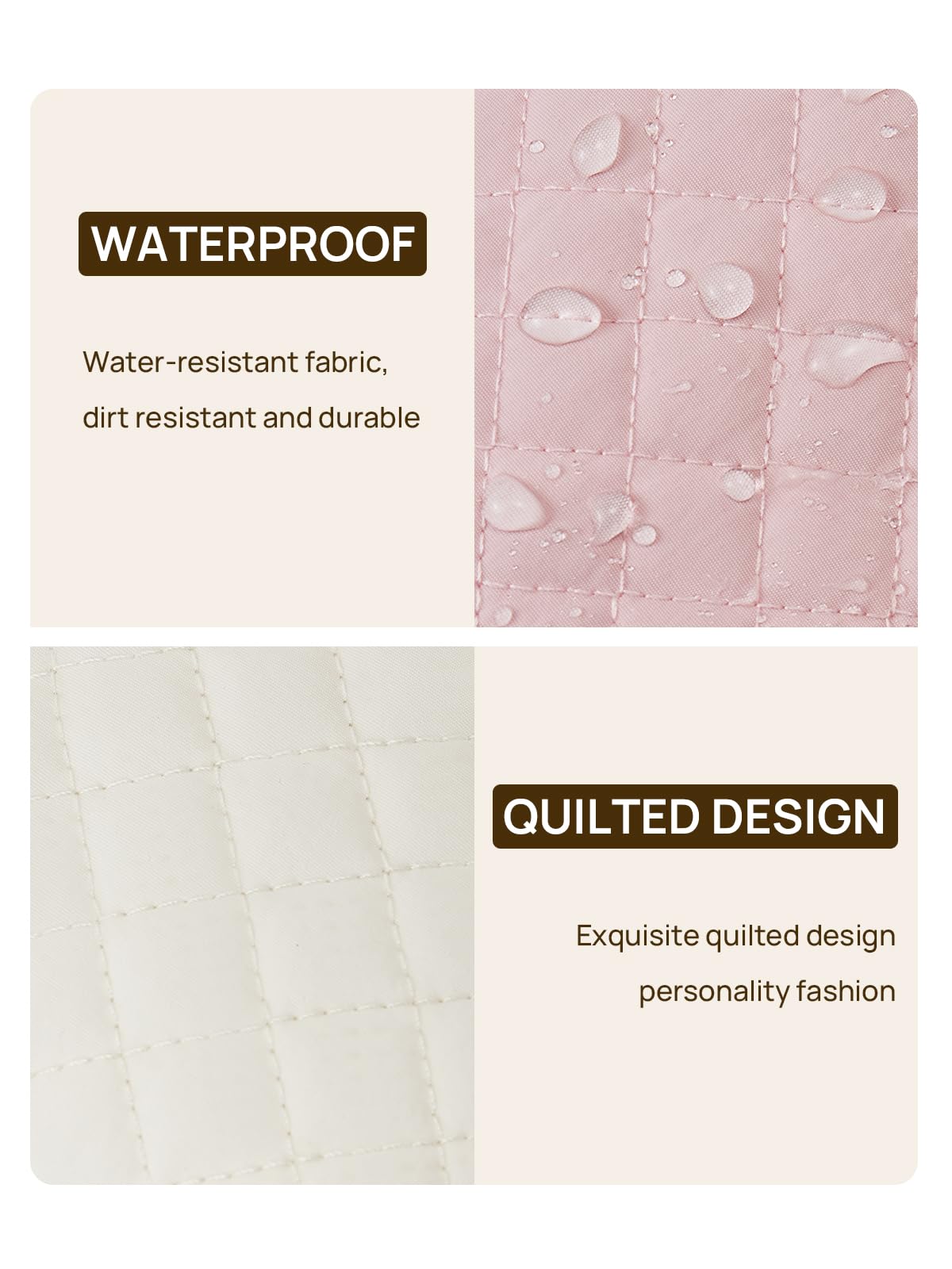 Telena Mini Zip Around Wristlet Wallets for Women Coin Purse Wristlet Keychain Dual Pouch Wallet Beige Pink