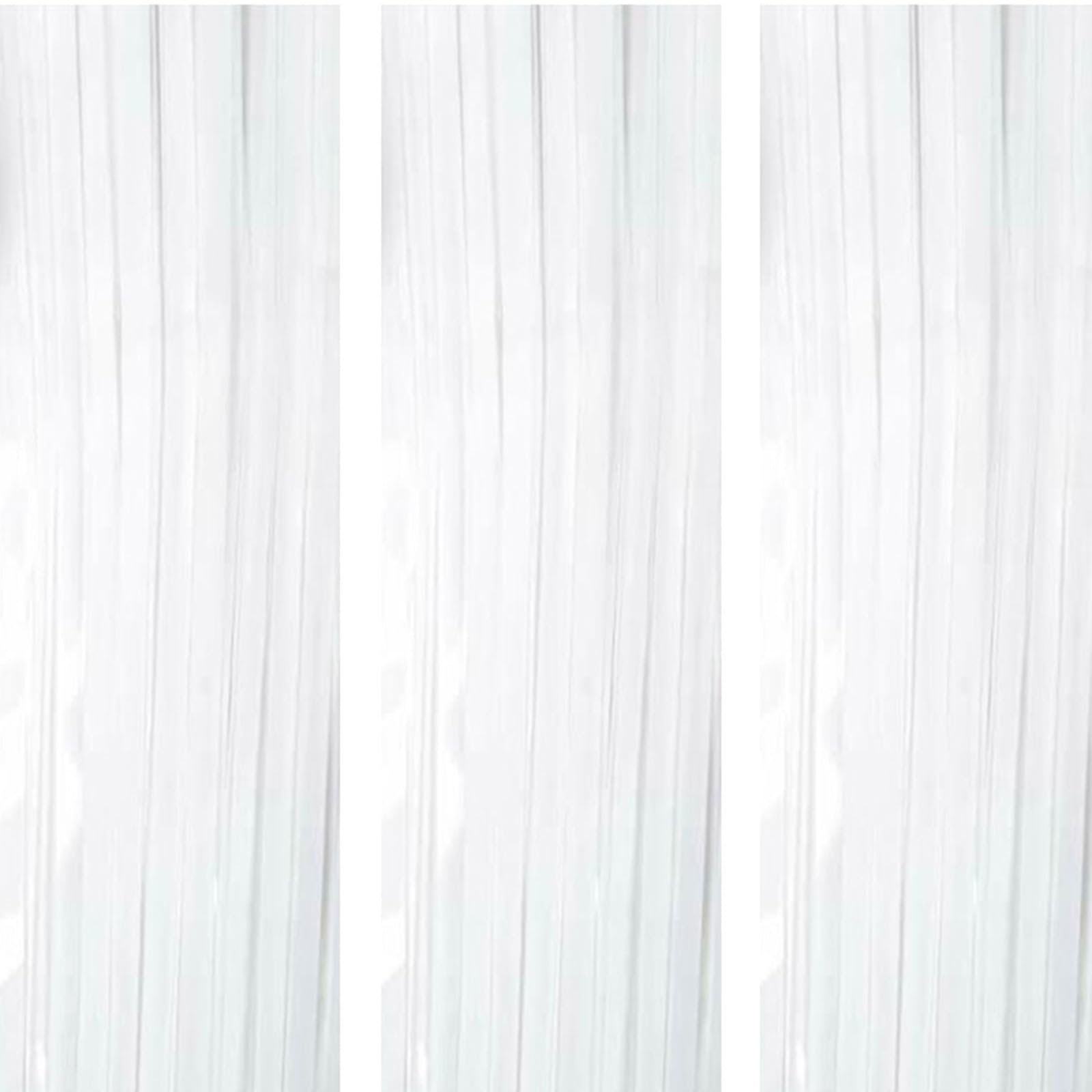 AILEXI 3 Pack 3ft*8ft Metallic Tinsel Curtains Foil Fringe Shimmer Streamers Curtain Door Window Decoration for Party Supplies - White