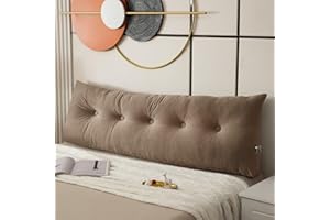 TESICA Headboard Pillow Coffee Wedge Bed Rest Reading Pillow Daybed Pillows Triangular Headboard Wedge Pillows Bolster Gap Filler Triangle Back Cushion Long Wedge Pillow 47x16x5in