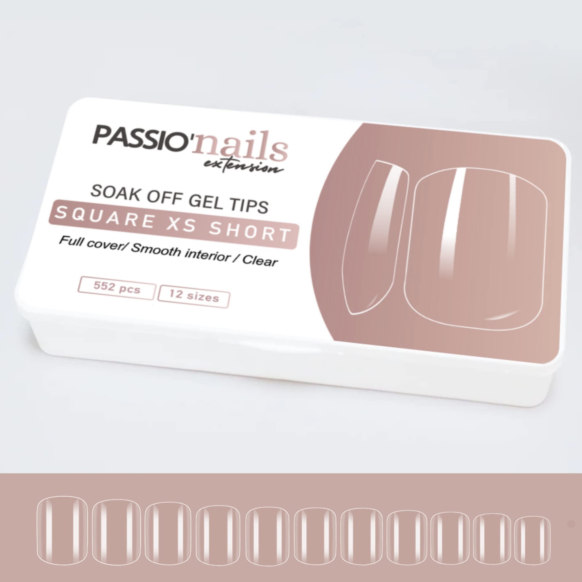 Passio'nails 552 Pieces 12 Sizes for Nail Prosthesist, Beginner, Nail Art at Home, Manicure Salons, Women