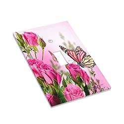 Pink Flower Butterfly 1 Gang Light Switch Plate
