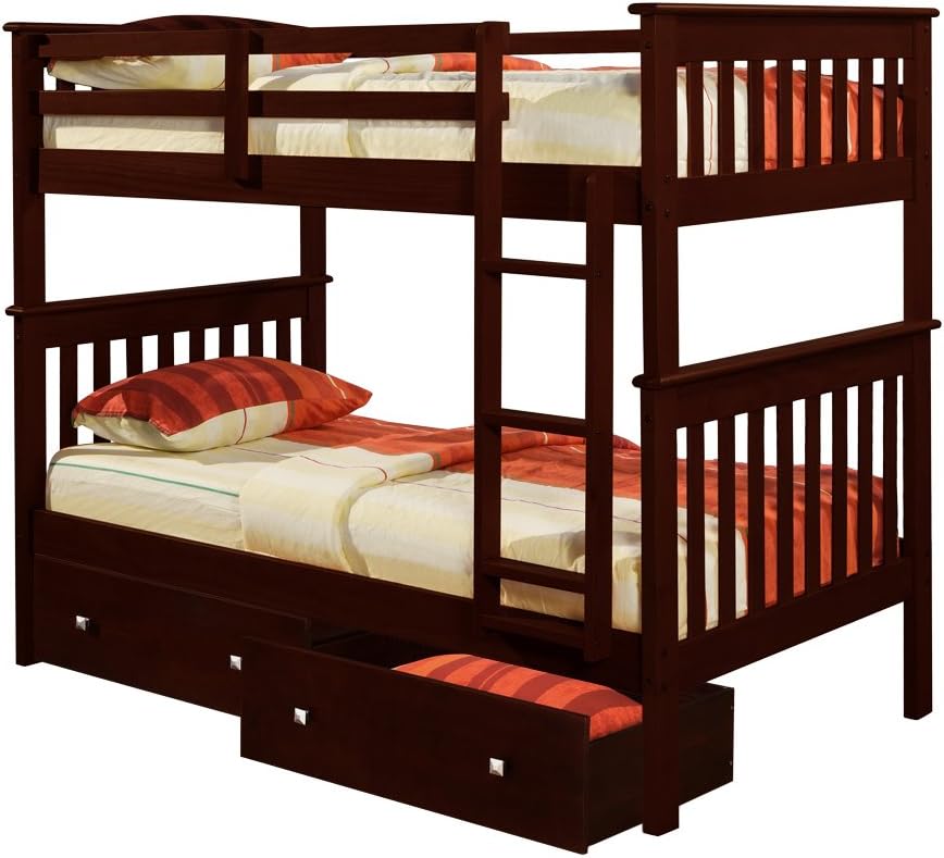 Amazon Com Donco Kids Mission Bunk Bed Dark Cappuccino Twin Twin