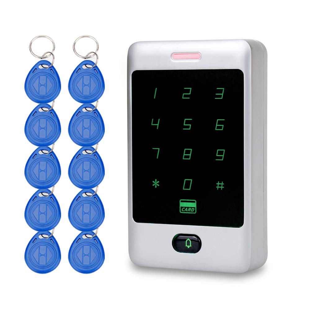 OBO HANDS RFID New Waterproof Touchable Metal Access Control System（C30) + 10 Keyfobs+1 Manual