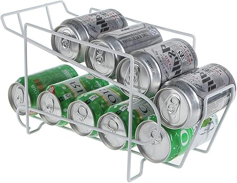 Amazon 缶収納ラック 缶ビール ホルダー 冷蔵庫収納ラック 缶ストッカー キッチン収納 コンパクト 棚上も収納 ビール 350ml 10本収納 冷蔵庫スッキリ 飲料収納ラック 缶ビール収納 キッチンストッカー オンライン通販