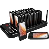 Retekess TD173 Restaurant Pager System, Buzzers for Restaurant, 20 Pagers | for Food Court, Hotels, Churches, Turn Off The Beep, Custom Stickers, With Buzzer Vibration Flash