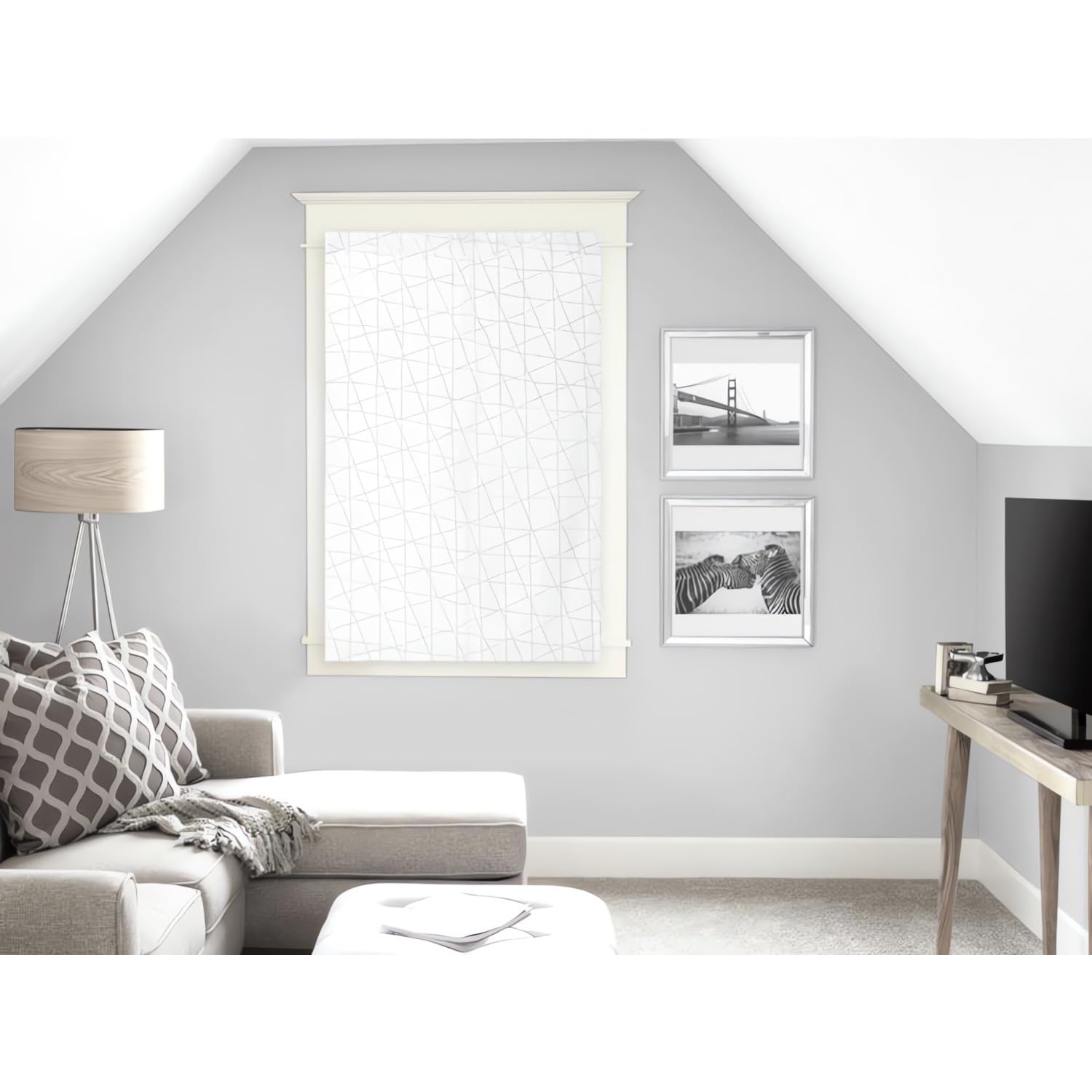 Soleil d'ocre Panel Curtain, Polyester, White, 60 x 90 cm