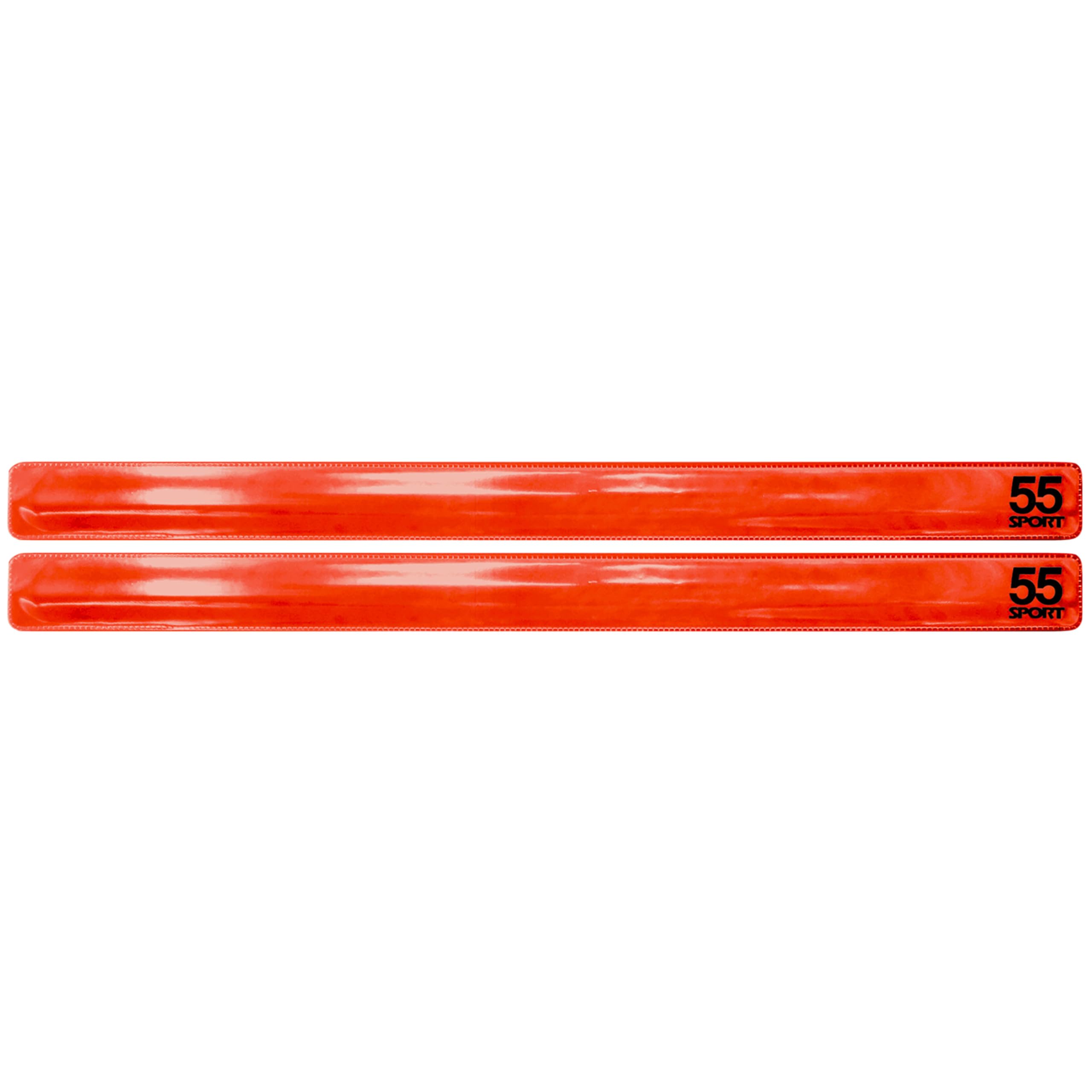 55 Sport Highly Reflective Hi-Vis Slap On Wrist/Ankle Bands - Orange - 2 Pack