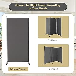 Giantex 3 Panel Room Divider with Wheels, 103''W x
